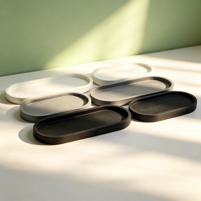 Serving Tray Mold - Oval Shape Plaster Storage Tray Silicone