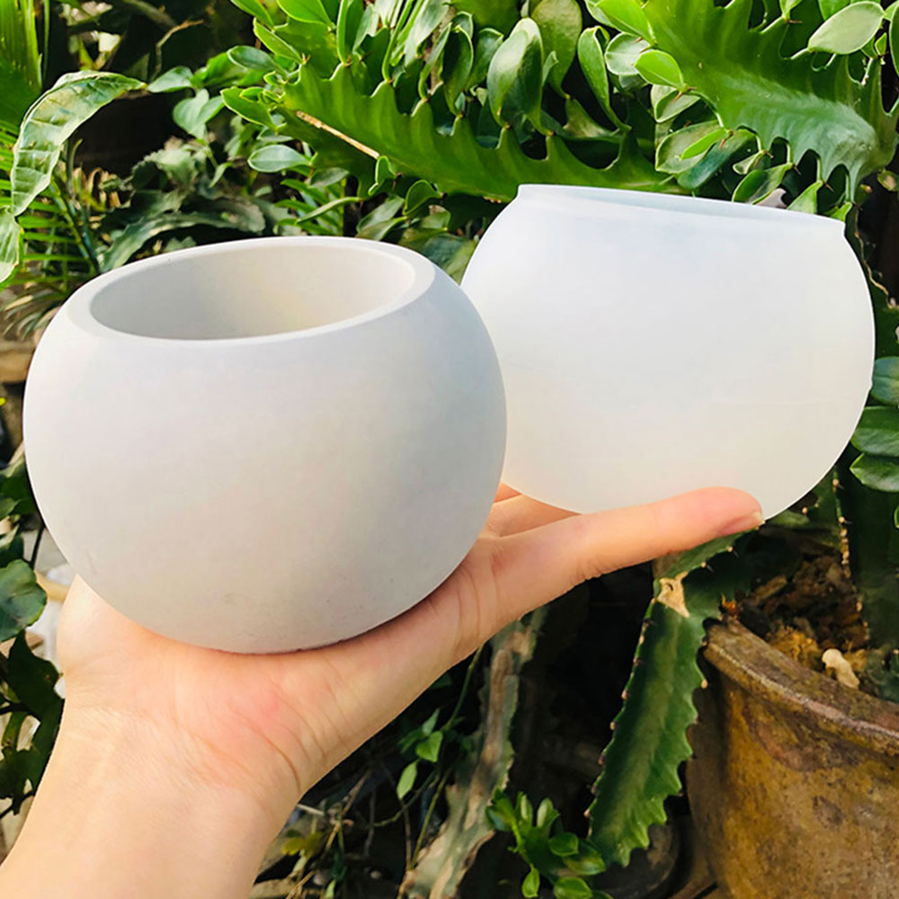 Serving Tray Mold - Spherical Flowerpot Silicone Mold DIY Candle