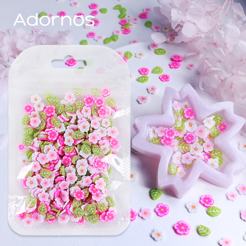 Resin Craft Ideas - 10g Pink Flowers Polymer Clay Slices