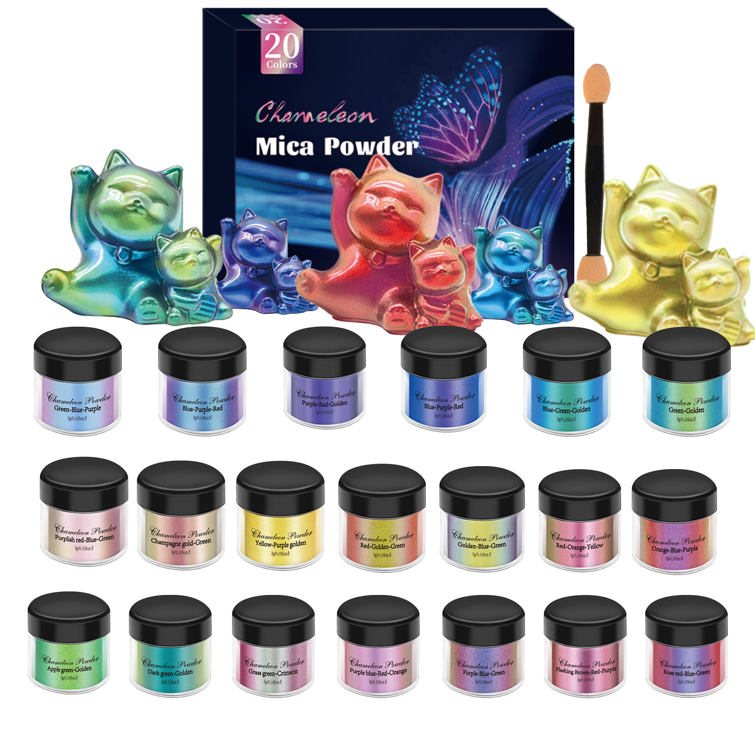 10/20pcs Mirror Chameleons Pig - Resin Pigment Set recensie en prijs