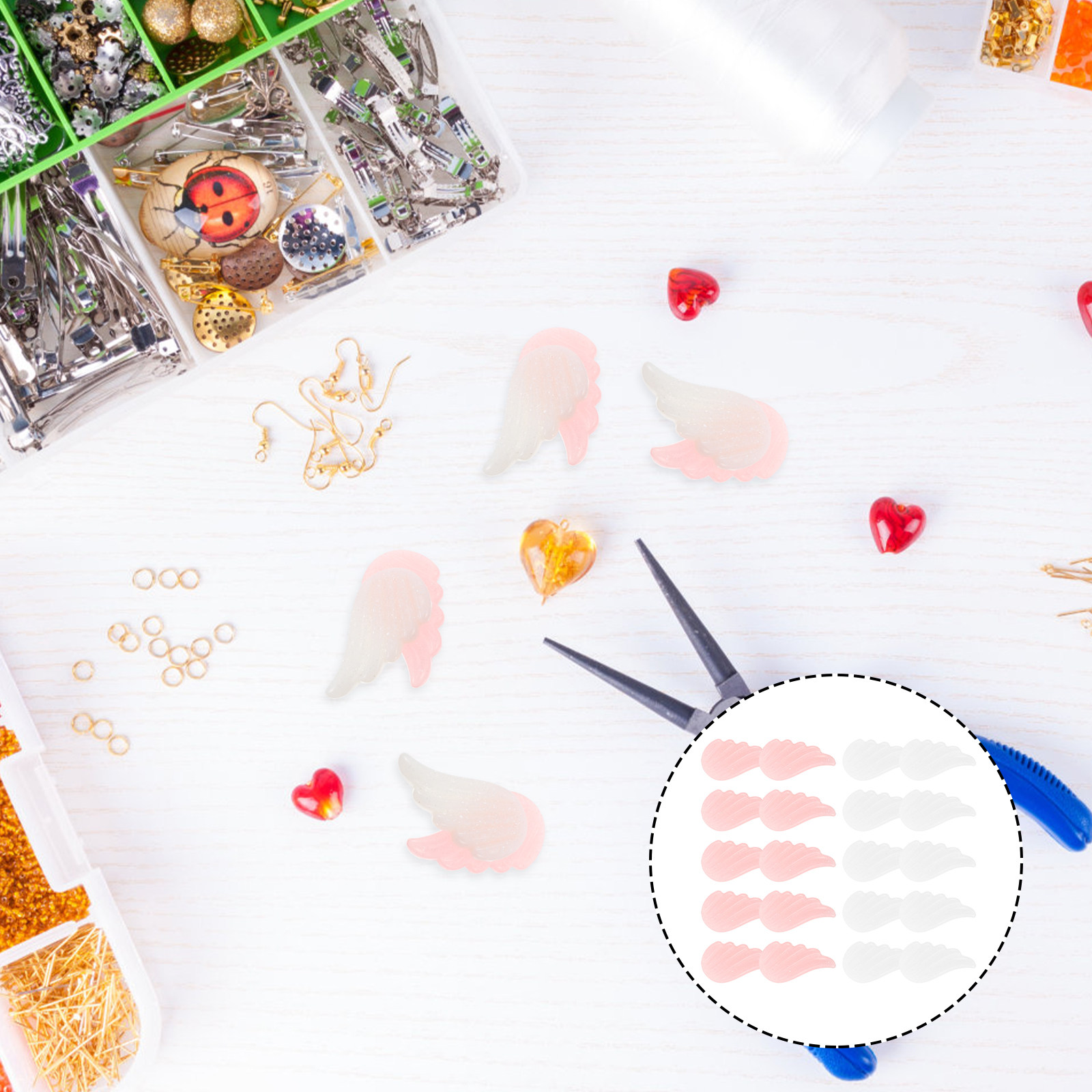 20Pcs Delicate Angel Wing Orna - Resin Craft Supplies recensie en prijs