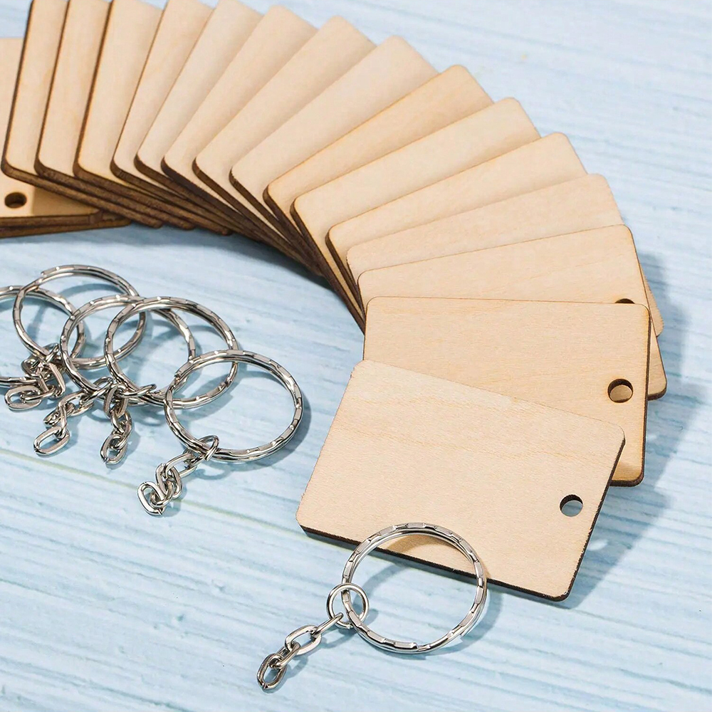 60pcs Blank Wooden Key Chains  - Wood Ring Blank recensie en prijs