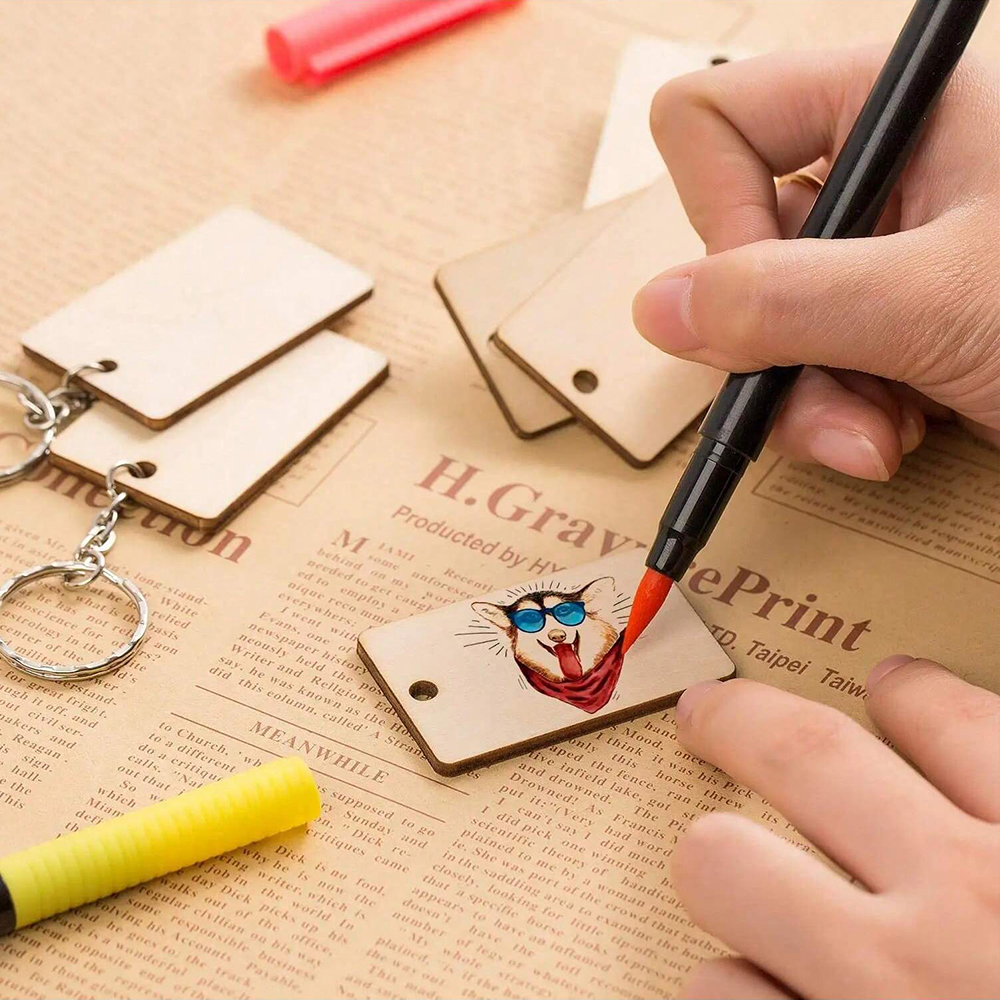 60pcs Blank Wooden Key Chains  - Wood Ring Blank recensie en prijs