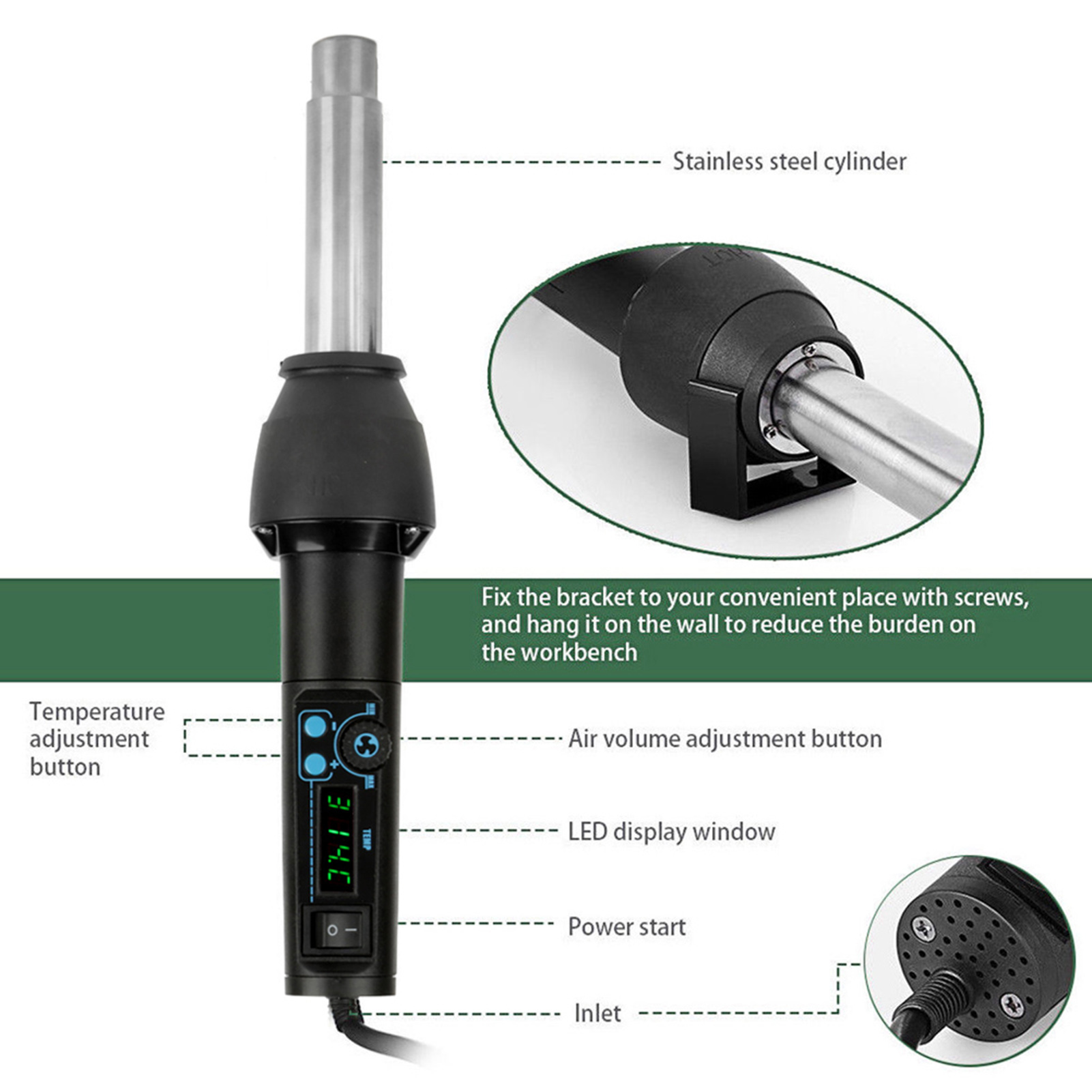 8858‑I / 650W LED Digital Disp - Heat Gun Small recensie en prijs