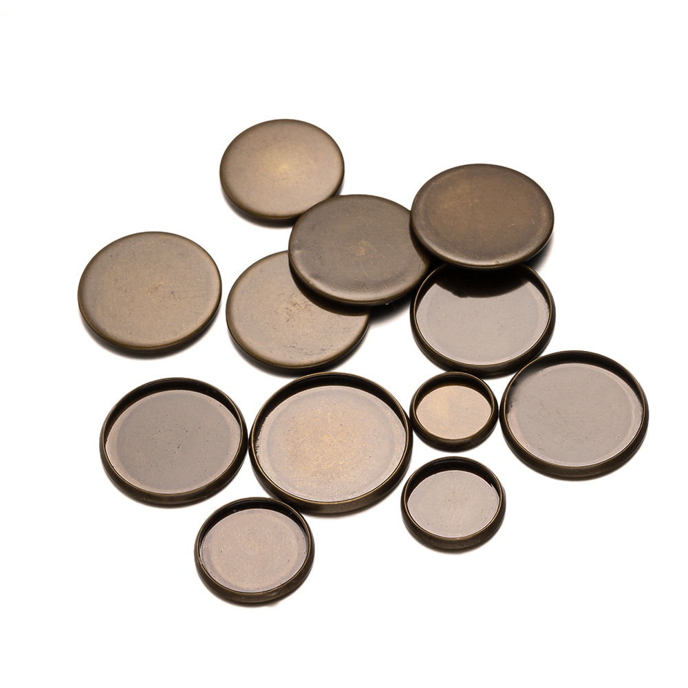20pcs Antique Bronze Flat Roun - Bezels Set Pendant recensie en prijs