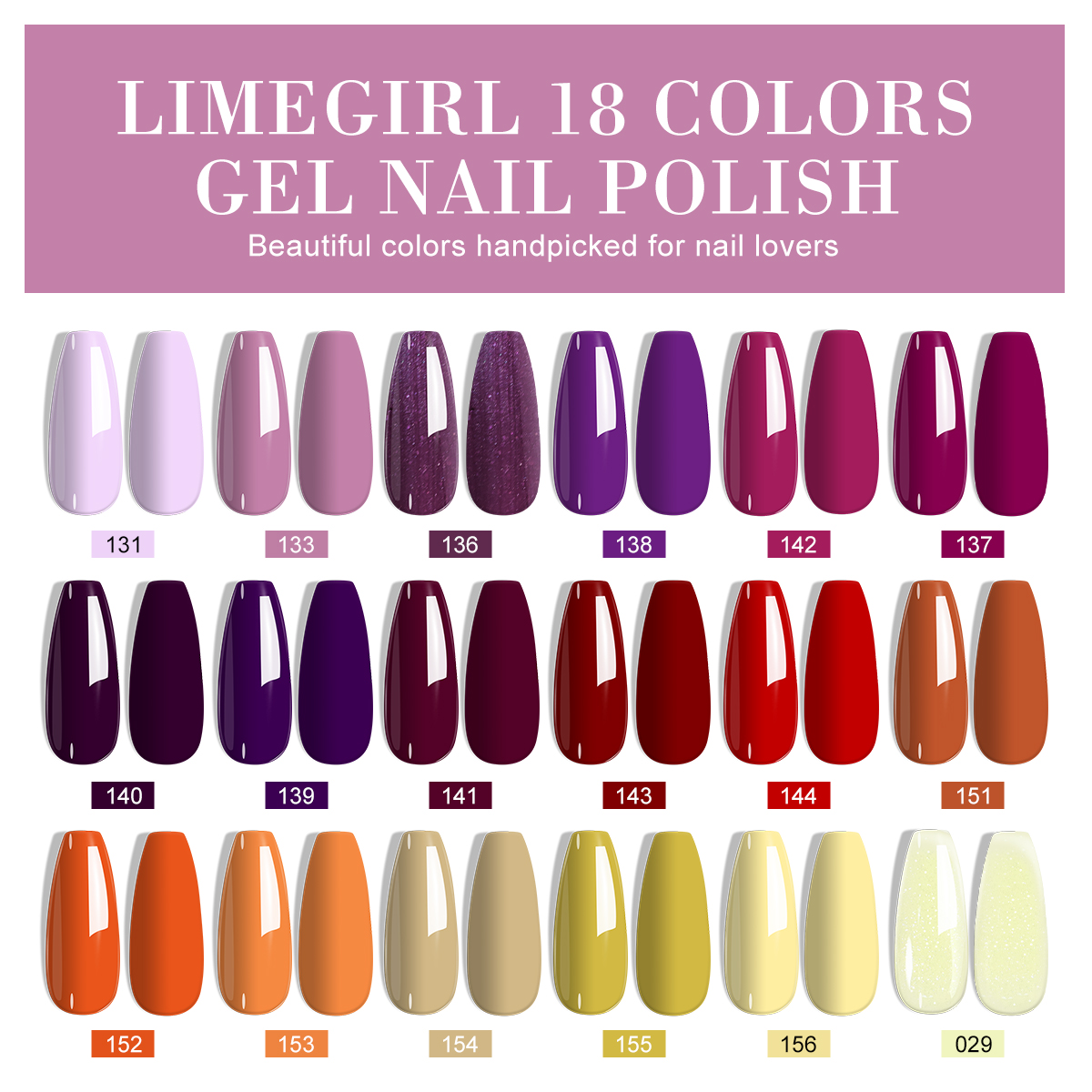 LIMEGIRL 18 PCS Gel Nail Polis - Resin Glitter Pack recensie en prijs