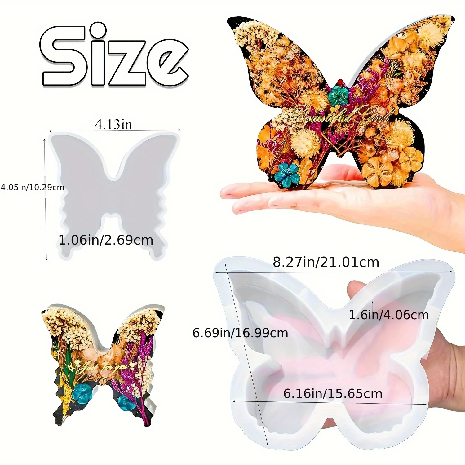 Two sizes of butterfly resin m - Flower Preservation Resin recensie en prijs