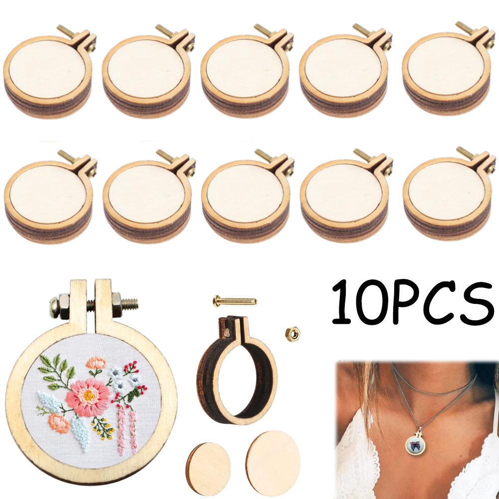 10Pcs/Set Wooden Mini Embroide - Wood Ring Blank recensie en prijs