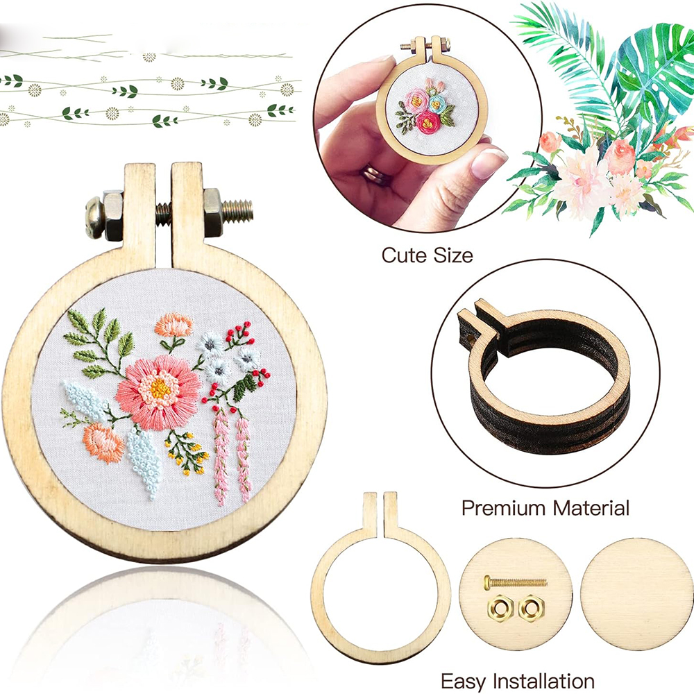10Pcs/Set Wooden Mini Embroide - Wood Ring Blank recensie en prijs