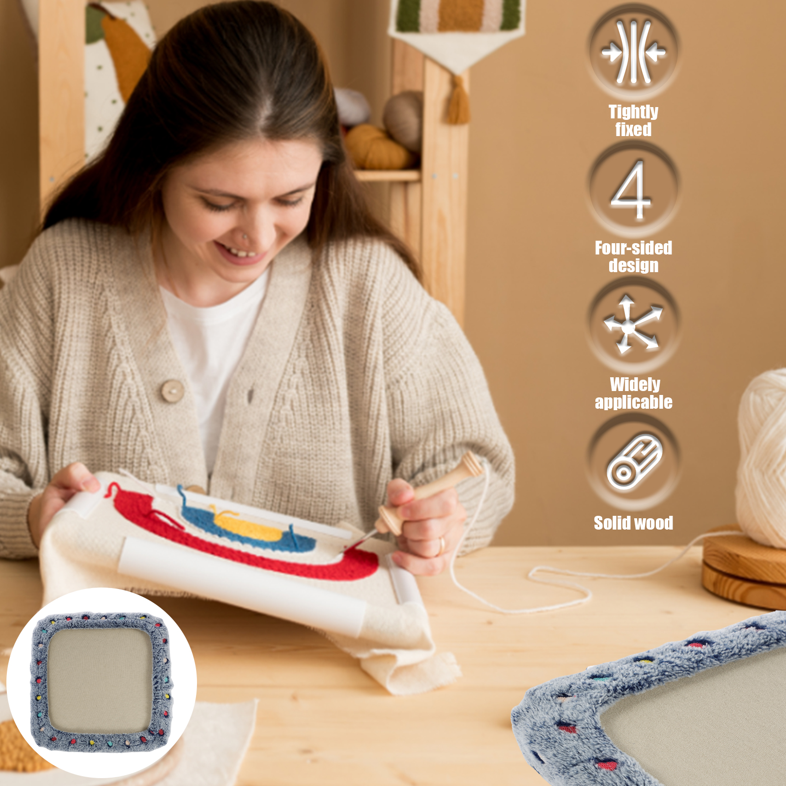 Punch Needle Frame Square Embr - Wood Ring Blank recensie en prijs