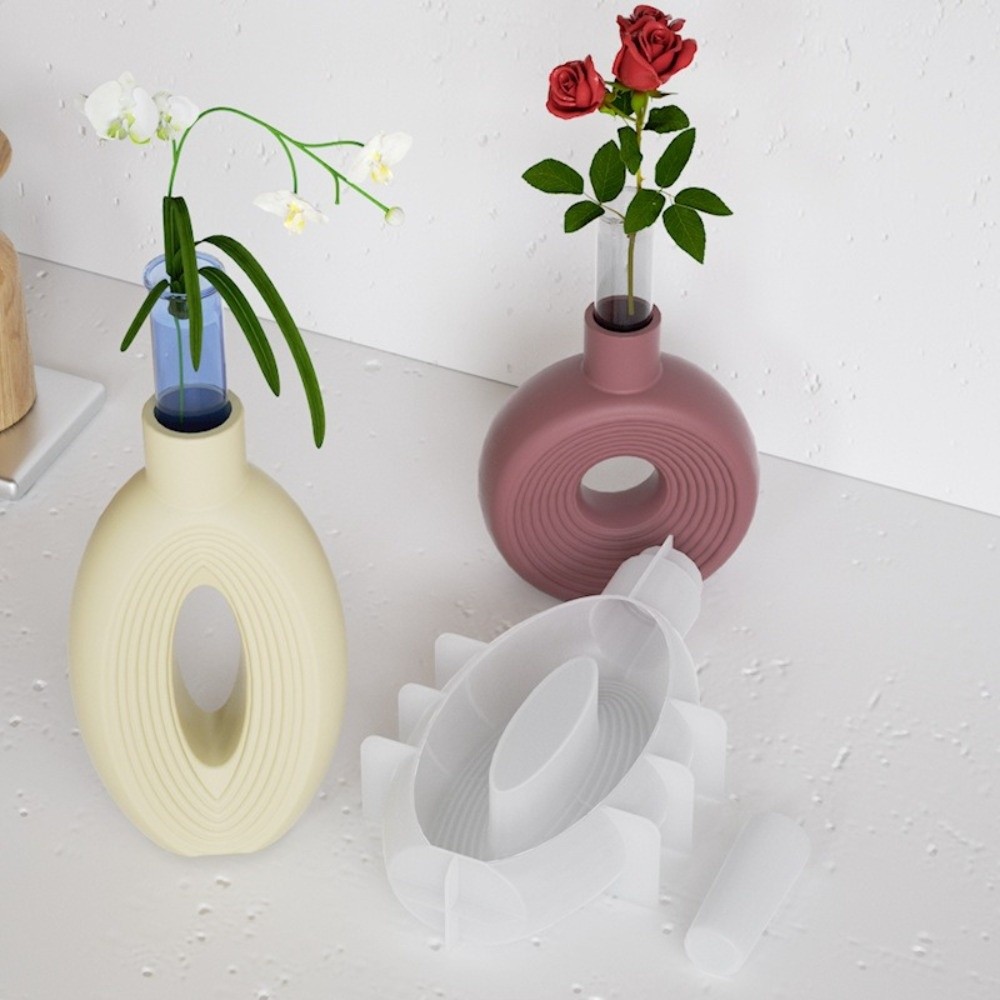 Oval Stripe Silicone Vase Mold - Resin Craft Workshop recensie en prijs