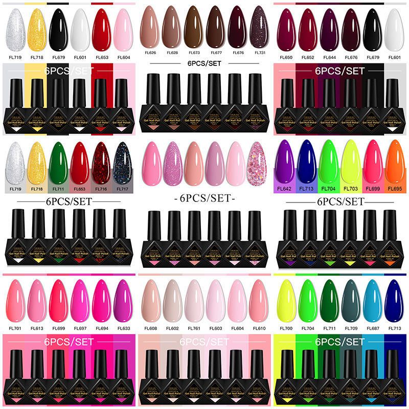 6Pcs/Set 10ML Gel Nail Polish  - Resin Glitter Pack recensie en prijs