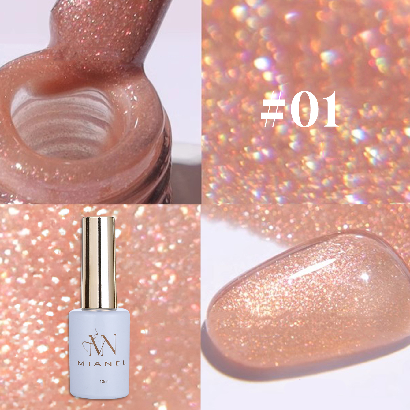 MIANEL 12ML 1PCS Fugitive Whit - Resin Glitter Pack recensie en prijs