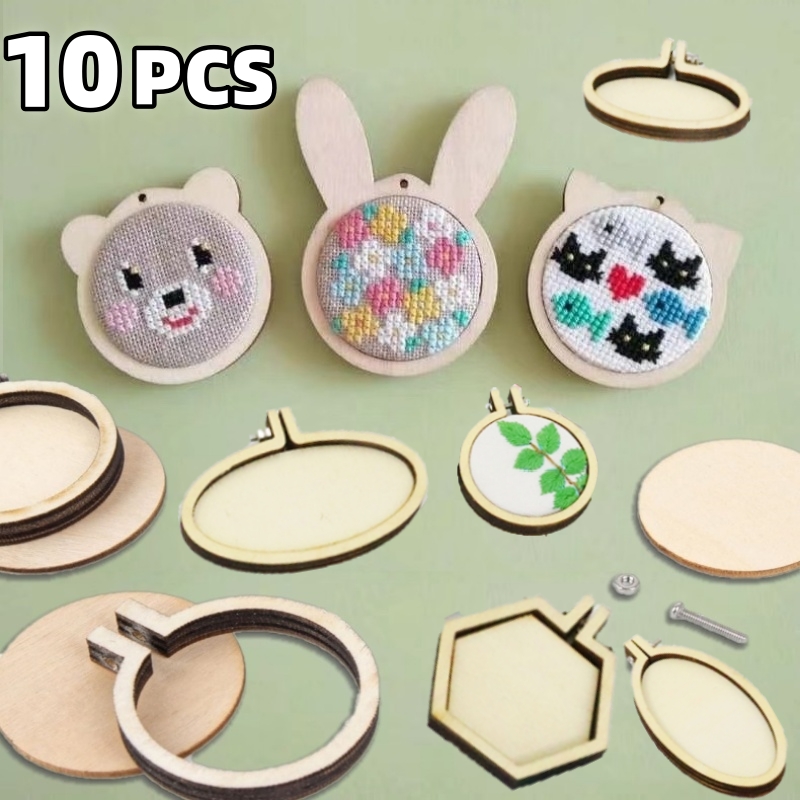 10PCS Mini Embroidery Hoop Woo - Wood Ring Blank recensie en prijs