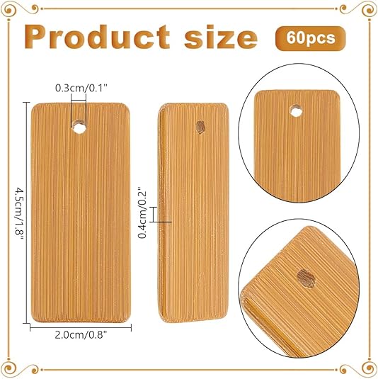 50pcs Wooden Tags Key Ring Bla - Wood Ring Blank recensie en prijs
