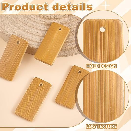 50pcs Wooden Tags Key Ring Bla - Wood Ring Blank recensie en prijs