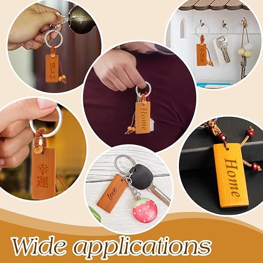 50pcs Wooden Tags Key Ring Bla - Wood Ring Blank recensie en prijs