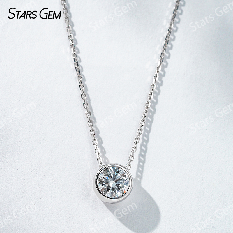 18K Gold 6.4mm 1.0ct Round Bri - Bezels Set Pendant recensie en prijs
