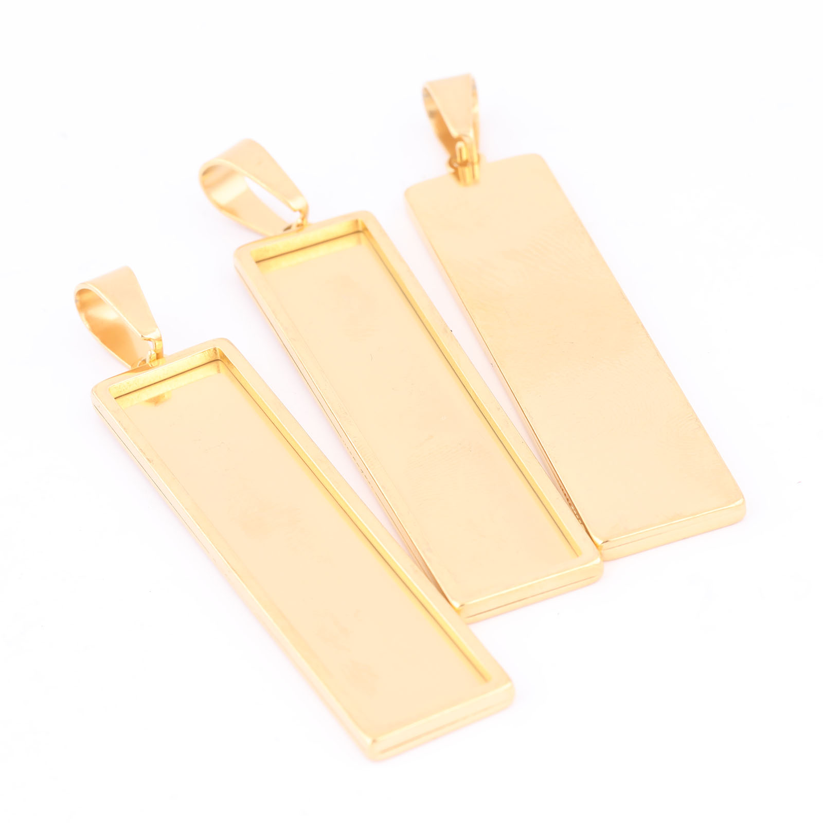 5pcs Stainless Steel Gold Plat - Bezels Set Pendant recensie en prijs