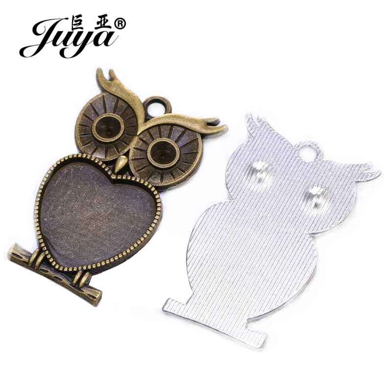 5pcs/lot 25mm Heart Shape Owl  - Bezels Set Pendant recensie en prijs