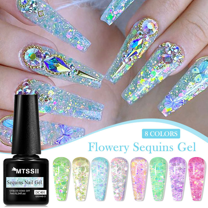 4/8pcs Flowery Sequins Gel Nai - Resin Glitter Pack recensie en prijs