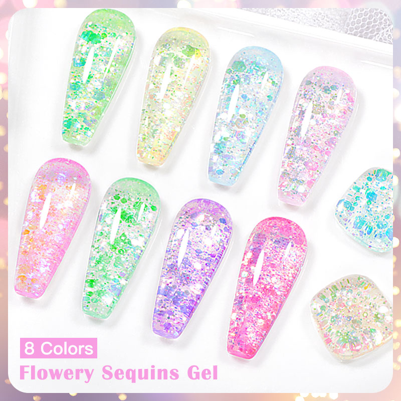4/8pcs Flowery Sequins Gel Nai - Resin Glitter Pack recensie en prijs