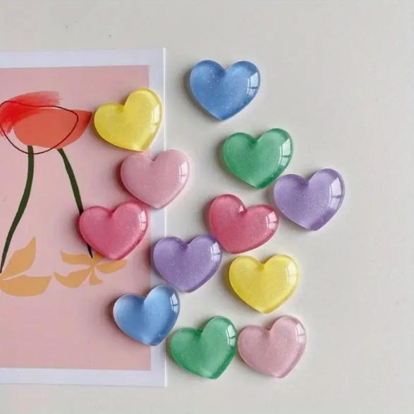 6pcs Colorful Heart Shaped Fri - Resin Glitter Pack recensie en prijs