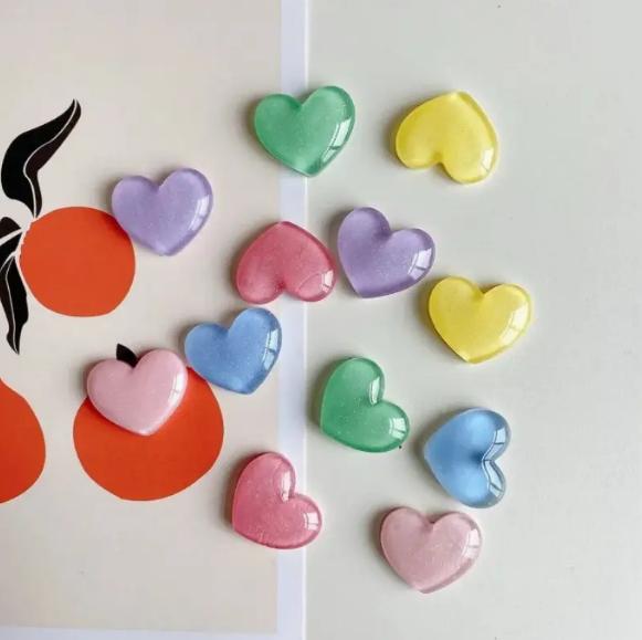 6pcs Colorful Heart Shaped Fri - Resin Glitter Pack recensie en prijs