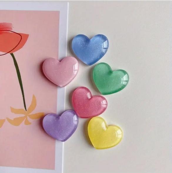 6pcs Colorful Heart Shaped Fri - Resin Glitter Pack recensie en prijs