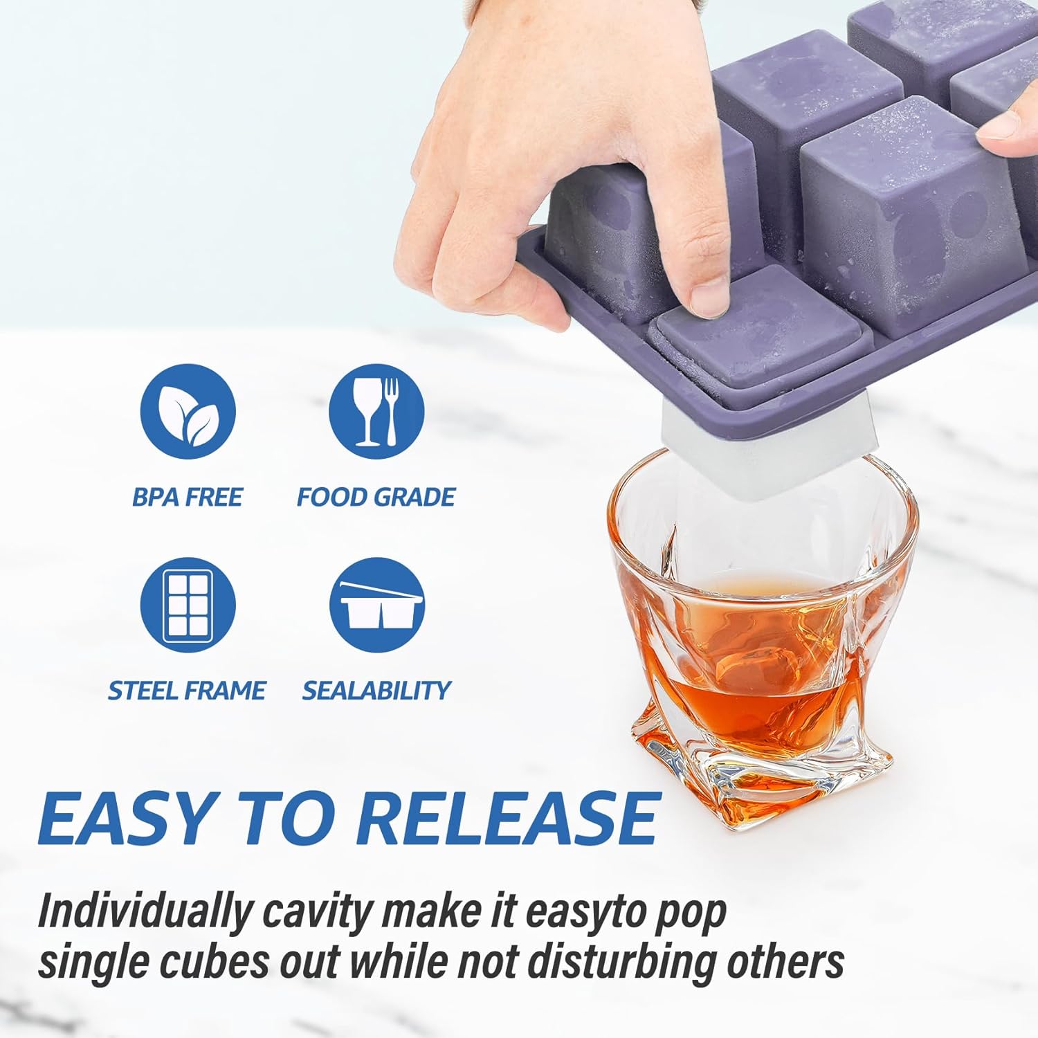 2pack Large Silicone Ice Cube  - Silicone Mold Tray recensie en prijs