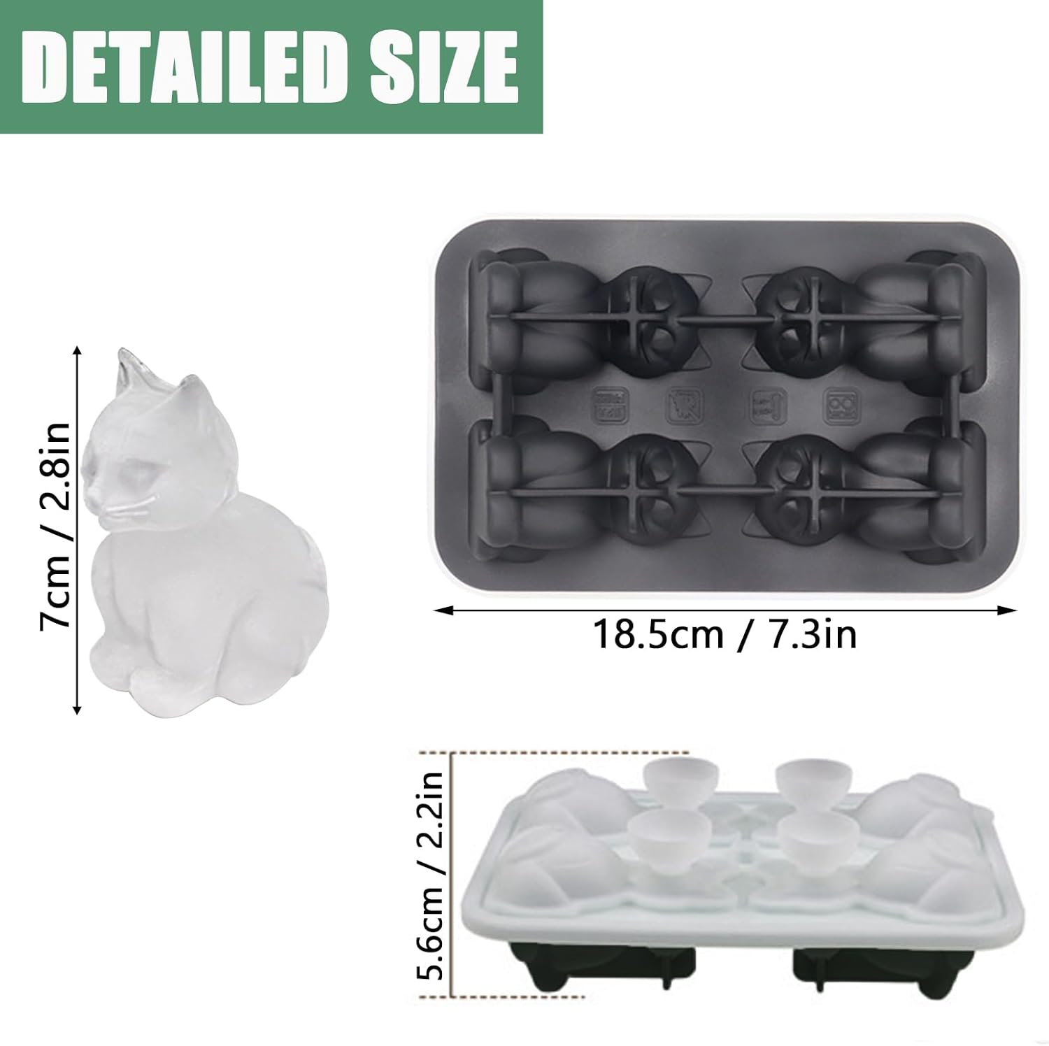 3D Cat Ice Cube Mold, Admaison - Silicone Mold Tray recensie en prijs