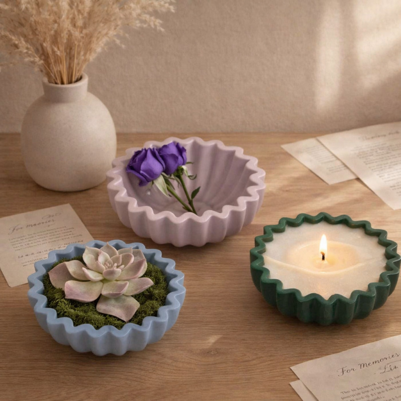 1 Epoxy plaster origami wave e - Coaster Mold Round recensie en prijs