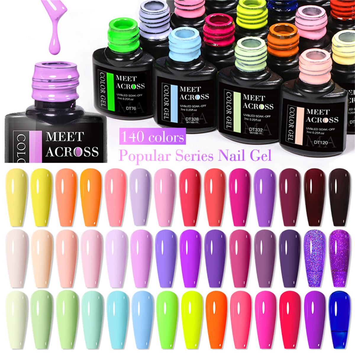 8pcs Gel Nail Polish Set HEMA  - Resin Glitter Pack recensie en prijs