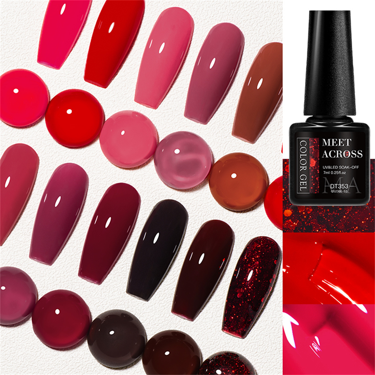 8pcs Gel Nail Polish Set HEMA  - Resin Glitter Pack recensie en prijs