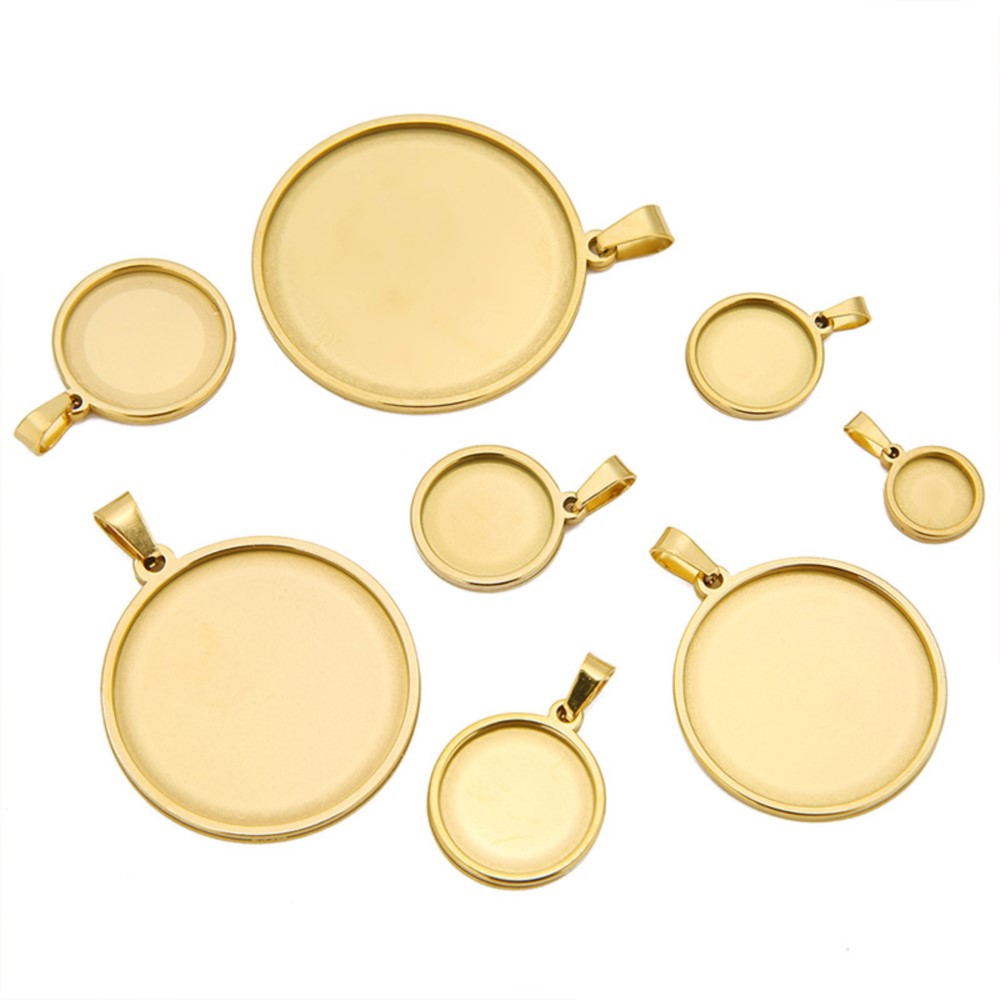 5Pcs/Lot Stainless Steel Round - Bezels Set Pendant recensie en prijs