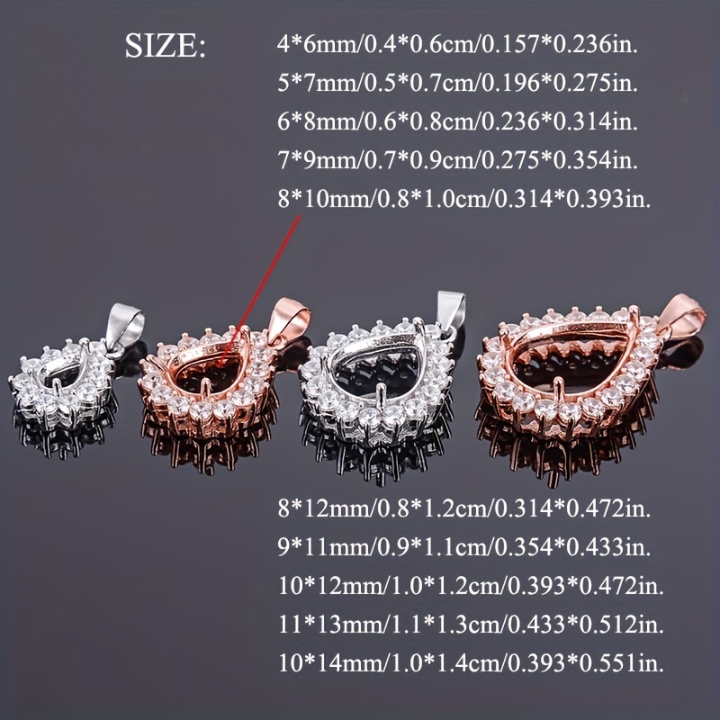 1pc Rose Golden Silvery Tear D - Bezels Set Pendant recensie en prijs