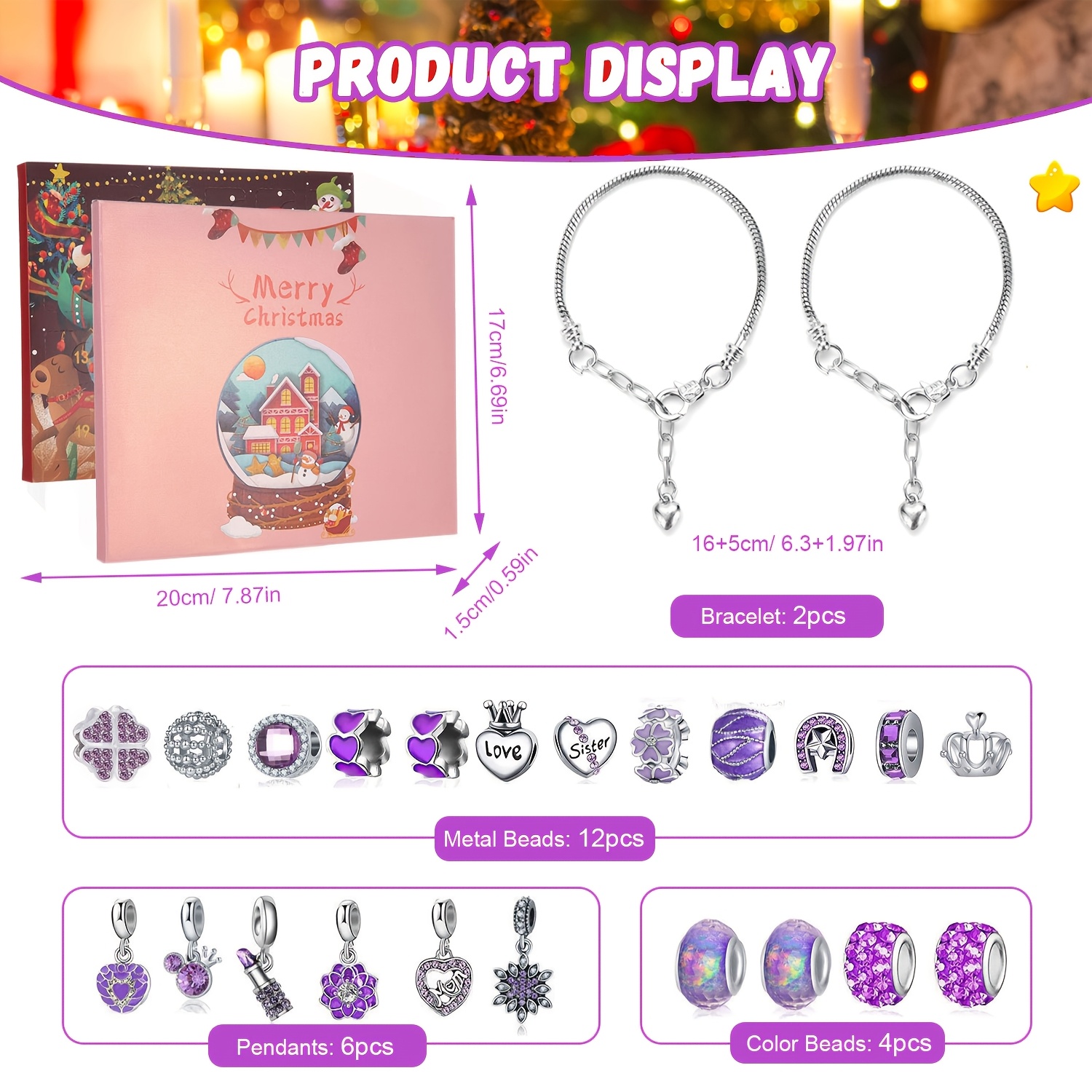 Christmas purple beads DIY jew - Resin Jewelry Kit recensie en prijs