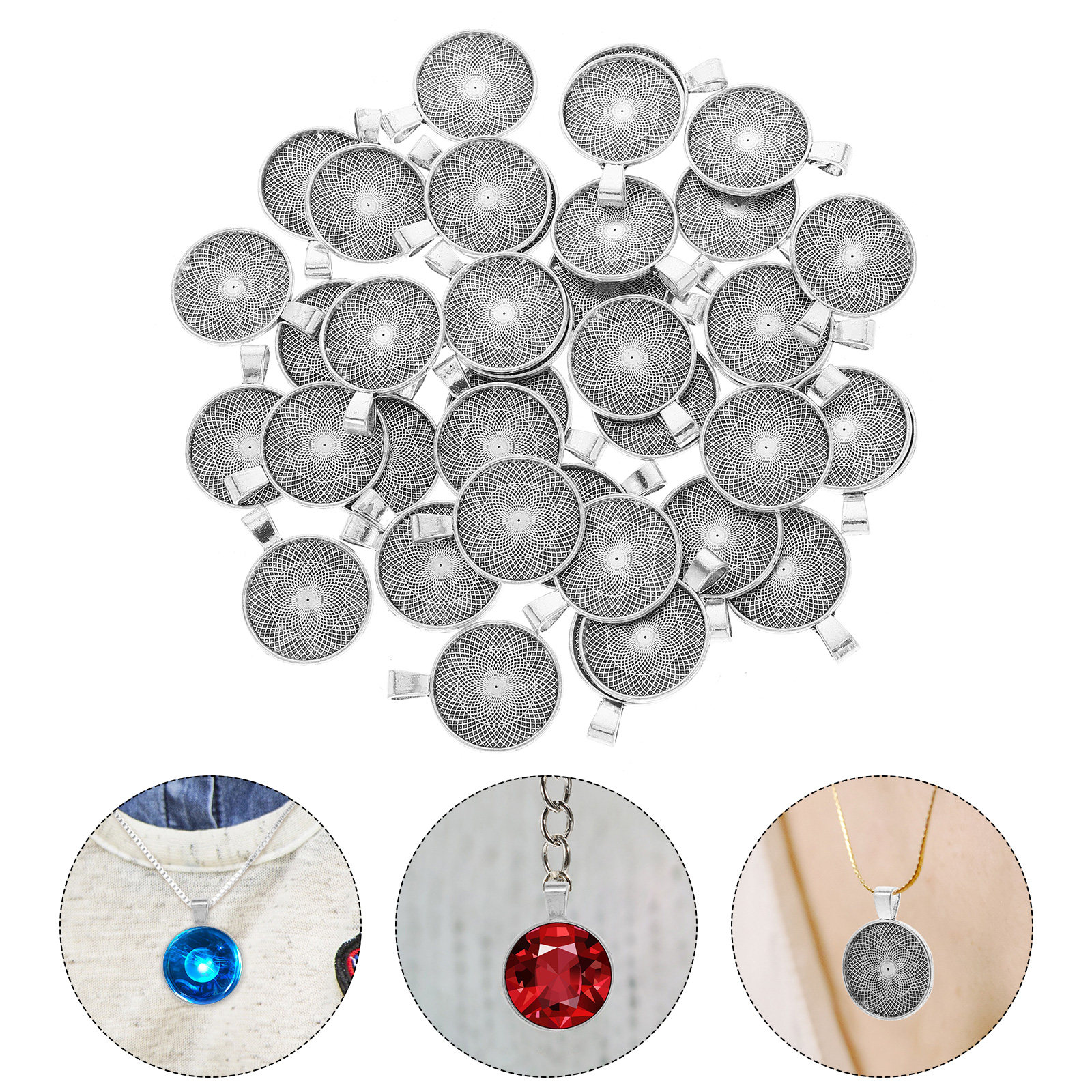 40Pcs Round Pendant Trays Flat - Bezels Set Pendant recensie en prijs