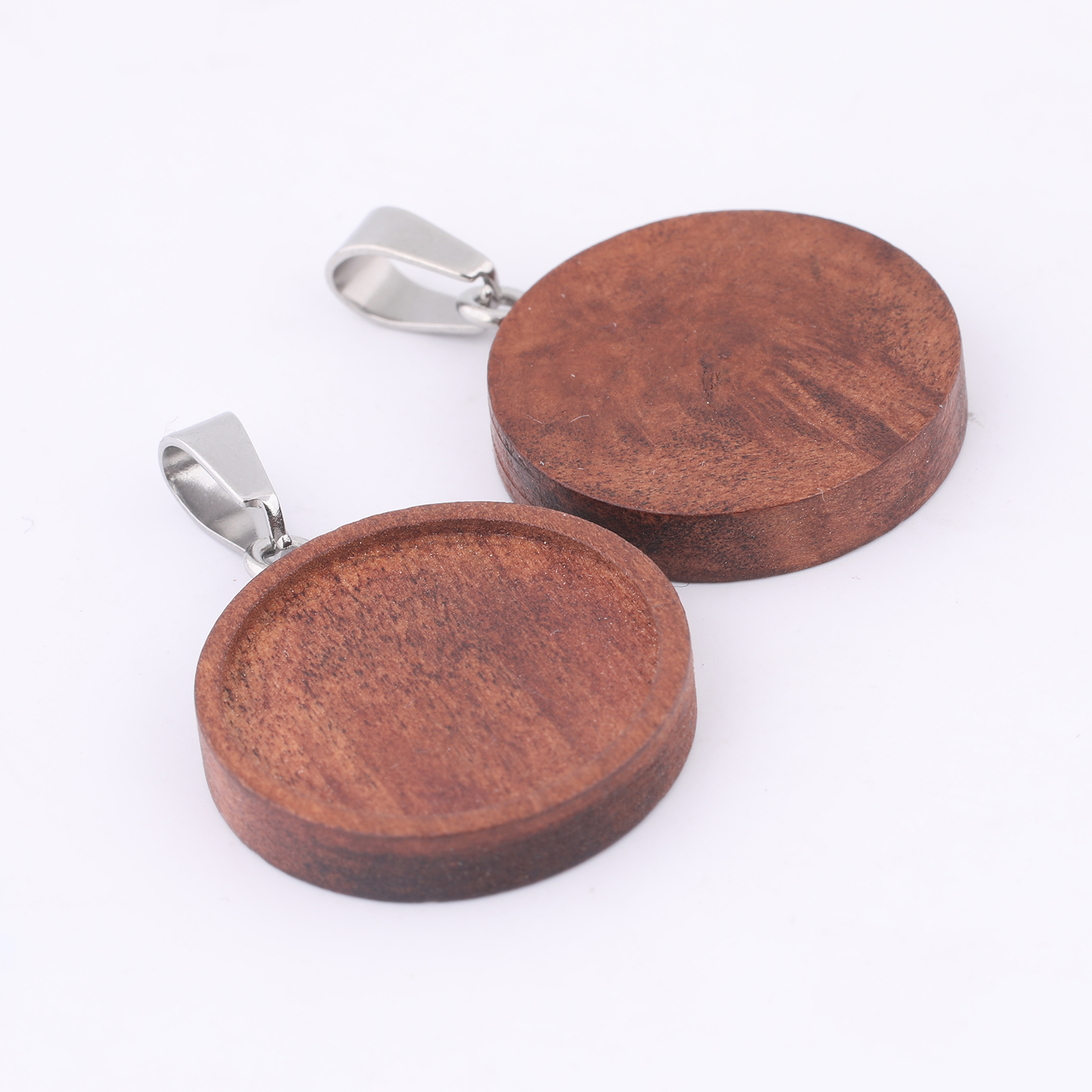 10pcs 20mm Round Wood Cabochon - Bezels Set Pendant recensie en prijs