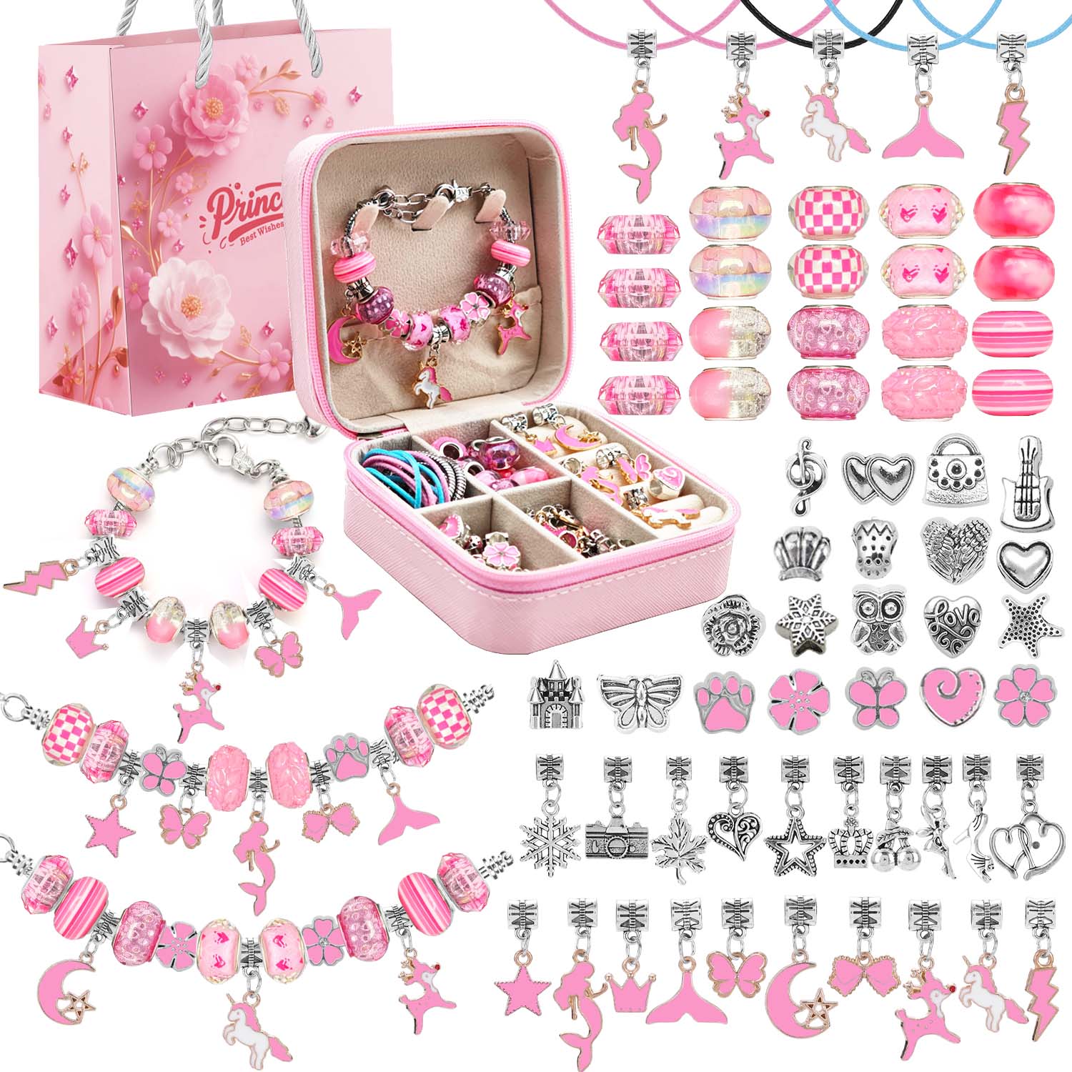 68pcs pink beaded jewelry set, - Resin Jewelry Kit recensie en prijs