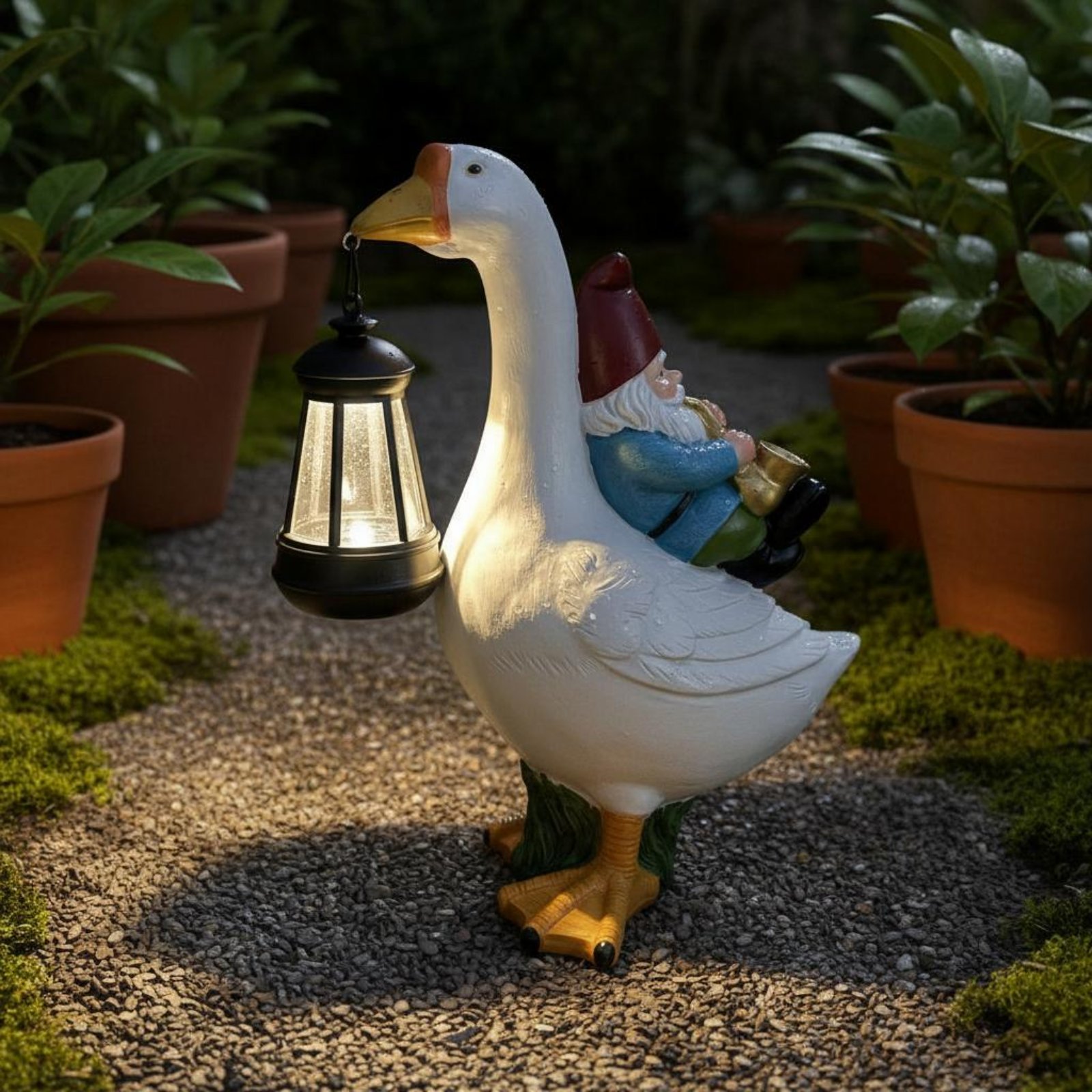 Gnome Riding Goose Statue Weat - Crafting Resin recensie en prijs