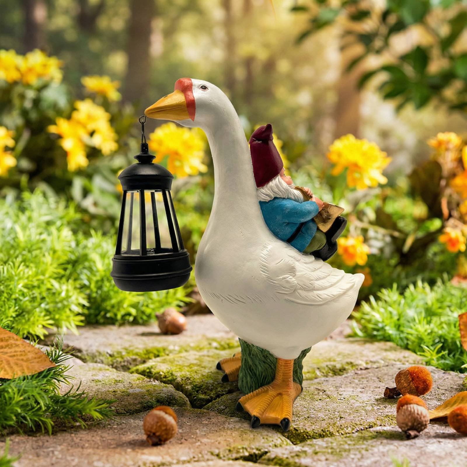 Gnome Riding Goose Statue Weat - Crafting Resin recensie en prijs
