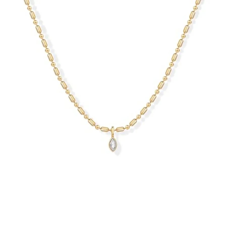 14K Gold Plated Dainty Tube Ba - Bezels Set Pendant recensie en prijs