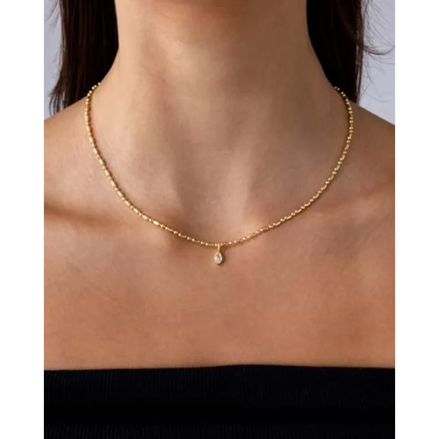 14K Gold Plated Dainty Tube Ba - Bezels Set Pendant recensie en prijs